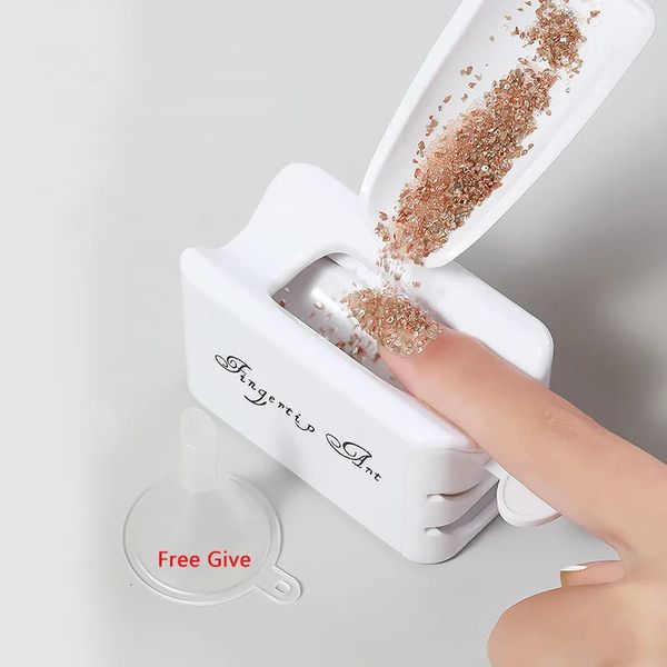 Polveri acriliche Liquidi Unghie Accessori per arte Doppio strato Strumento per manicure Strass Polvere Paillettes Decorazioni Scatola per riciclaggio Contenitore portatile 231024