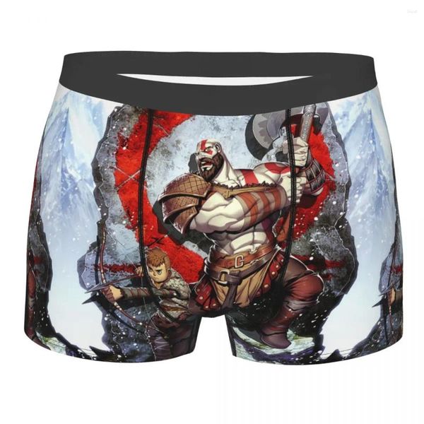 Unterhosen God Of War Kratos Warrior Herrenunterwäsche Boxershorts Shorts Höschen Humor Weich für Männer