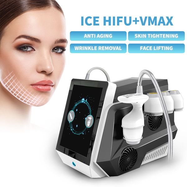 Máquina de beleza com design pop, ouro, gelo frio, 7d, hifu e acne, remoção, antienvelhecimento, levantamento facial, indolor para salão de beleza