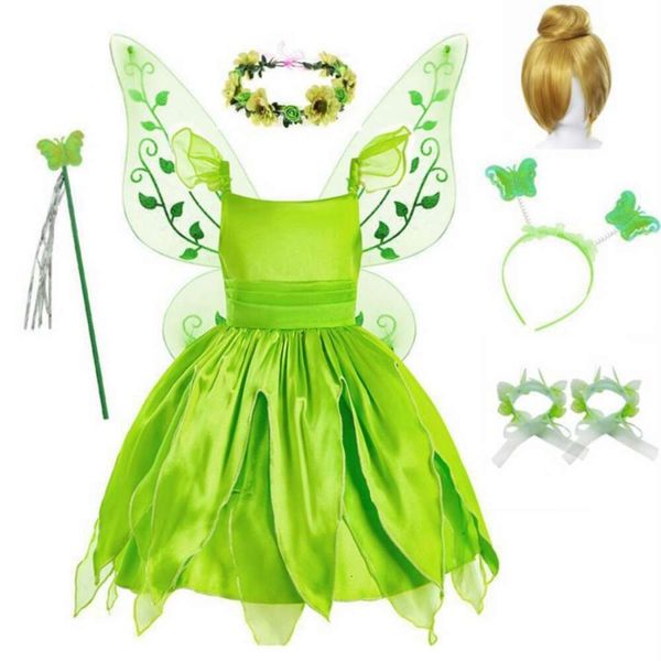 Cosplay meninas flor fada até crianças com asas halloween princesa traje ees festa tinkerbell tinker bell dresscosplay