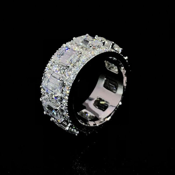 Мода на заказ S925 серебро 9k 10k 14k 18k золото желтые кольца Iced Out хип-хоп с муассанитом, выращенным в лаборатории натуральным бриллиантом, обручальное кольцо