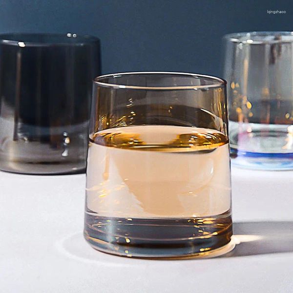 Bicchieri da vino In tazza di vetro Semplice trasparente resistente al calore Bere fiori Tè Birra Whisky Latte Succo Accessori bar di casa