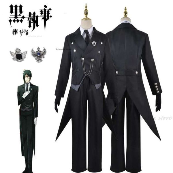 Cosplay Black Butler Anime giapponese Kuroshitsuji Sebastian Michaelis Cosplay Costume di Halloween Uniformi unisex