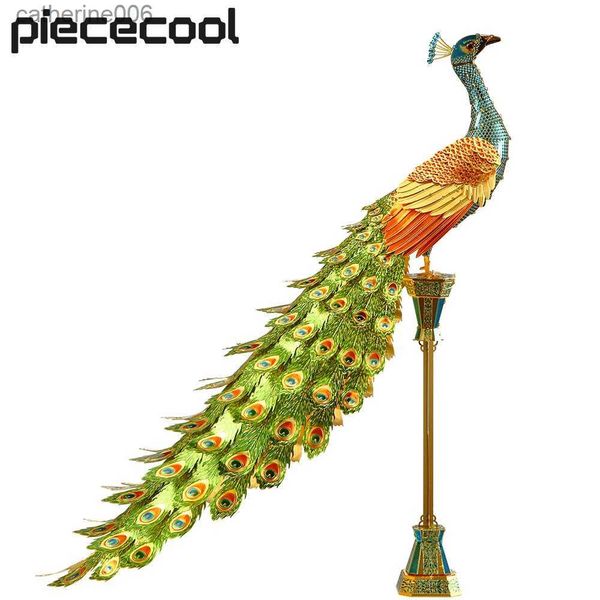 Puzzles Piececool 3D-Puzzle, Metallmodellbausätze, buntes Pfau-Spielzeug, DIY für Erwachsene, Puzzle-Bausatz, beste Geburtstagsgeschenke, L231025