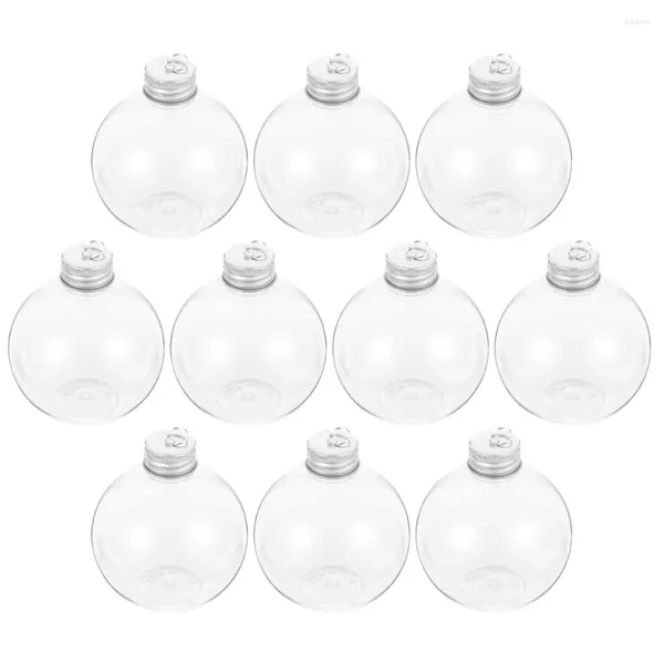 Vasos 10 pcs garrafa esférica de Natal garrafas anti-vazamento limpar baubles ao ar livre suco transparente o animal de estimação presente à prova de vazamento waterbottle