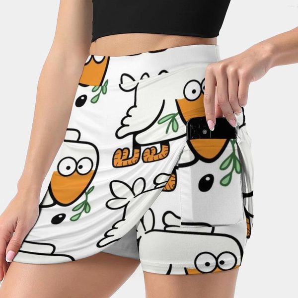 Gonne con ramo d'ulivo della pace Gonna moda coreana estiva per le donne Pantaloni a prova di luce Cartoon