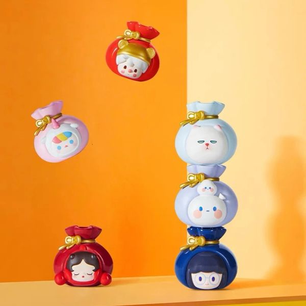 Caixa cega pop feijão fortuna saco série popmart mini bonecas bonito anime figura kawaii desktop ornamentos surpresa caixa mistério crianças presente 231025