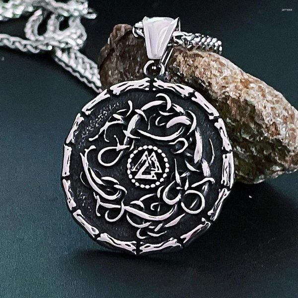 Anhänger Halsketten Vintage Odin Viking Halskette für Männer Nordic Edelstahl Celtic Punk Amulett Modeschmuck