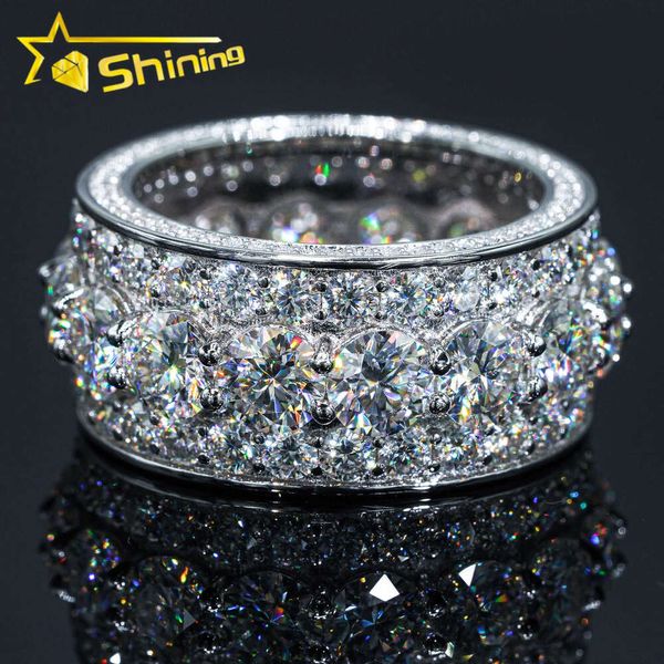 Edler Schmuck Herren Verlobungsringe 925 Silber Schmuck Moissanit Diamant Ring Iced Out Schmuck