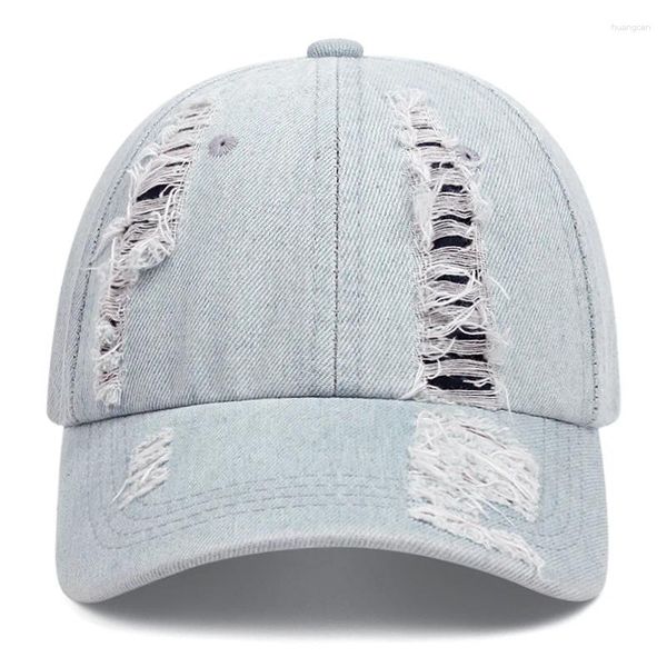 Cappellini da baseball in denim di alta qualità con foro da cowboy per creare vecchi berretti da baseball da uomo e da donna, cappelli da papà hip-hop