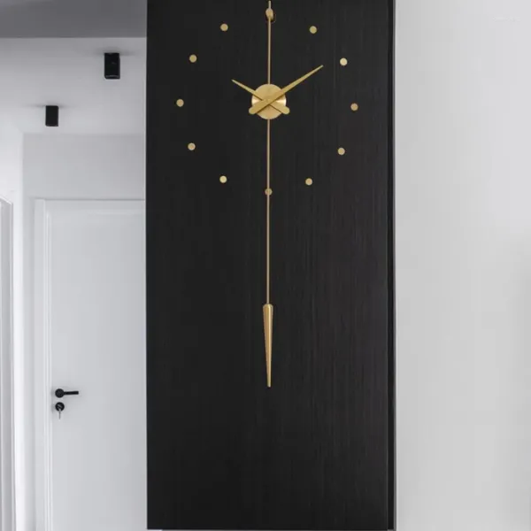 Relógios de parede sala de estar relógio peças mão elegante único arte deco casa ouro redondo design moderno cozinha wanduhr decoração