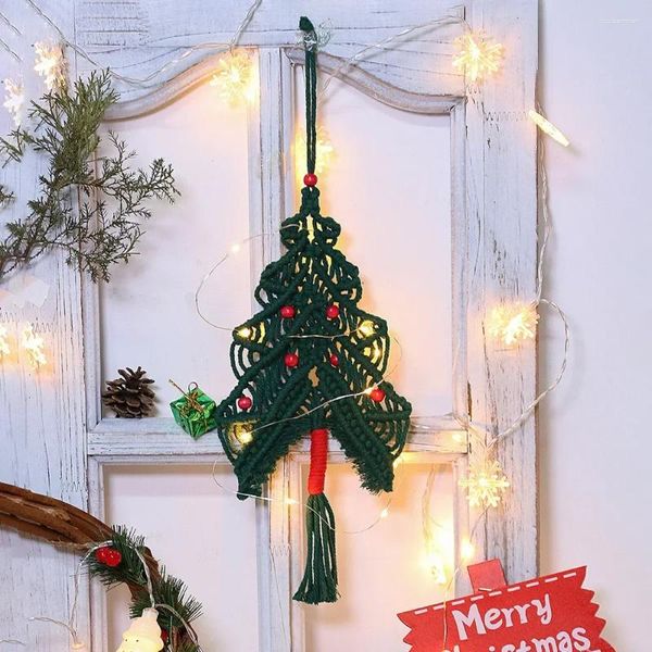 Arazzi Promozione Macrame Albero di Natale Appeso a parete Arazzo Nappe Campane Fatte a mano Boho Decorazione Camera per regalo Soggiorno Kid