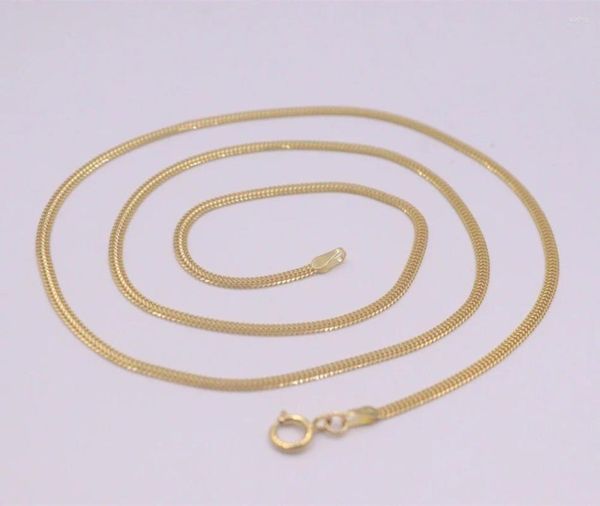 Catene Vera catena in oro giallo 18 carati da donna, collana a doppio cordolo da 1,8 mm, 2,4 g/43 cm