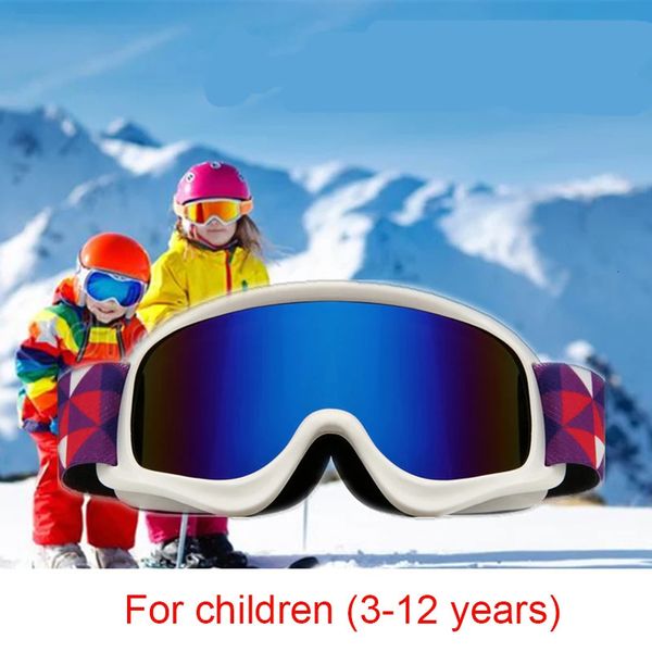 Maschere da sci Maschere da sci per bambini Doppi strati Lenti antiappannamento Sport invernali Maschere da sci per bambini Snow Snowboard Occhiali per bambini 3-12 Ragazzo Ragazza 231024