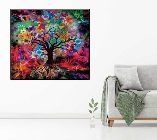 Dipinti astratti Albero della vita Pittura fai da te con i numeri Immagine di paesaggio per la casa Decorativa Tela Regalo personalizzato5004887