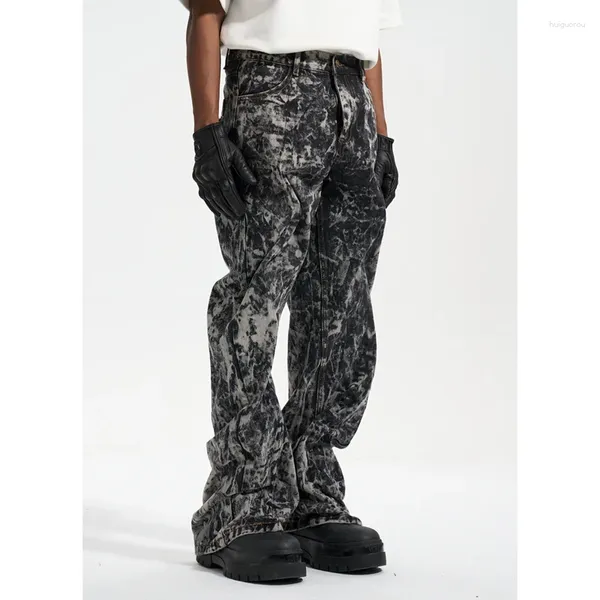 Calças masculinas High Street Bandhnu Distress Jeans Retos Calças Casuais Sweatpants Y2K Streetwear Techwear Roupas Roupas