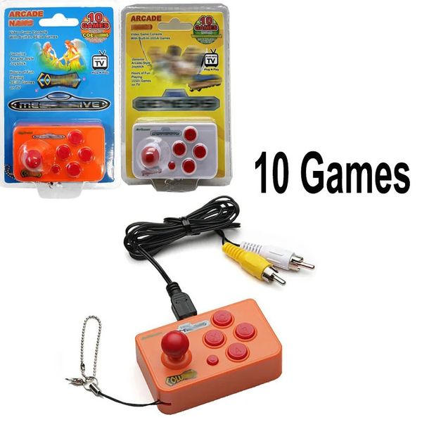 Gamecontroller Joysticks Arcade Joystick Mini-Videospielkonsole 10 Spiele 17 Spielstufen Plug-and-Play-Handheld-Game-Player für Sega Arcade Nano AV-Ausgang 231024
