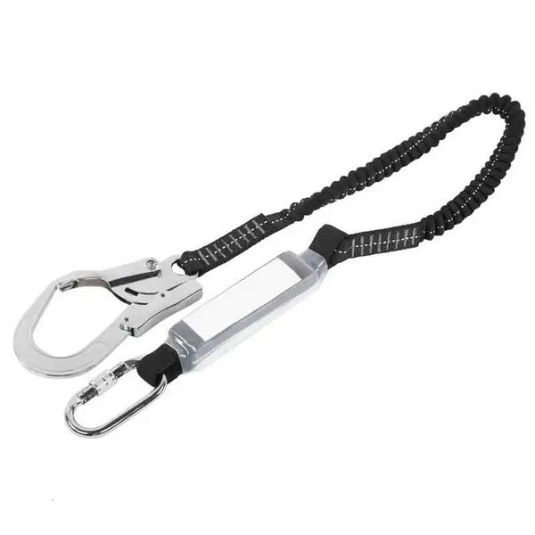 Kletterseile Höhenschutz-Sicherheits-Elastikpuffer-Schlingengurt mit Karabiner-Karabinerhaken Luftarbeitsklettern Tragbares Anti-Fall-Off-Seil 231025