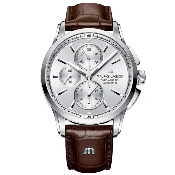 Наручные часы MAURICE LACROIX Watch Ben Tao Series Threeeye Chronograph Fashion Casual Top Luxury Leather Mens Relogios Masculinos 231025