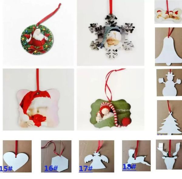 Sublimazione MDF bianco rotondo quadrato neve ornamenti natalizi decorazioni stampa a trasferimento a caldo fai da te consumabili vuoti regali di Natale Nuovo