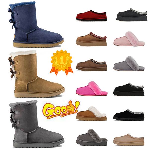 Tazz Australian Slipper für Damen, Tasman-Hausschuhe, Ultra-Stiefel, Mini-Tasman-Plateau, Schwarz, Kastanienrot, Pelz, Senfkörner, Stiefeletten, flauschige Pelzstiefel