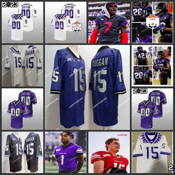 Steve Avila LaDainian Tomlinson TCU Horned Frogs Fußballtrikot Kenny Hill Garret Wallow Corey Bethley Sewo Olonilua Tre'Vius Hodges-Tomlinson Custom