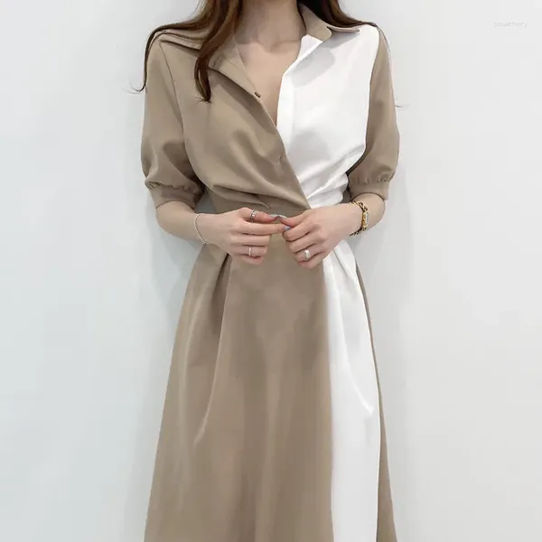 Casual Dresses Chic Slim Plissee Kleid Frauen Einreiher Frühling Sommer Koreanische Gürtel Lange Elegante Hohe Enge Taille 2023 Vestidos