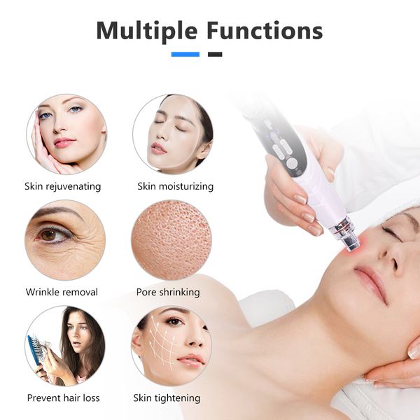 Uso doméstico mini rosto ems rf anti-envelhecimento mesoterapia-arma microcorrente massageador facial mesoterapia arma para cabelo