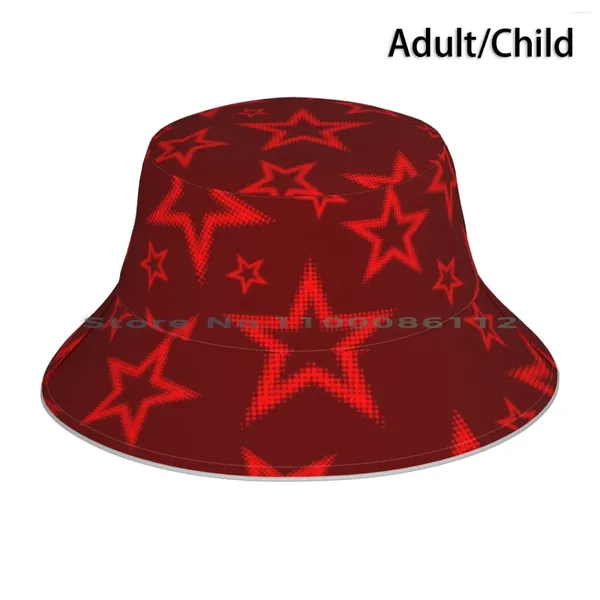 Berretti Star Seamless Pattern Cappello a secchiello Cappello da sole Sfondo Cinque pentacoli Pentagramma Carta da parati astratta mezzitoni