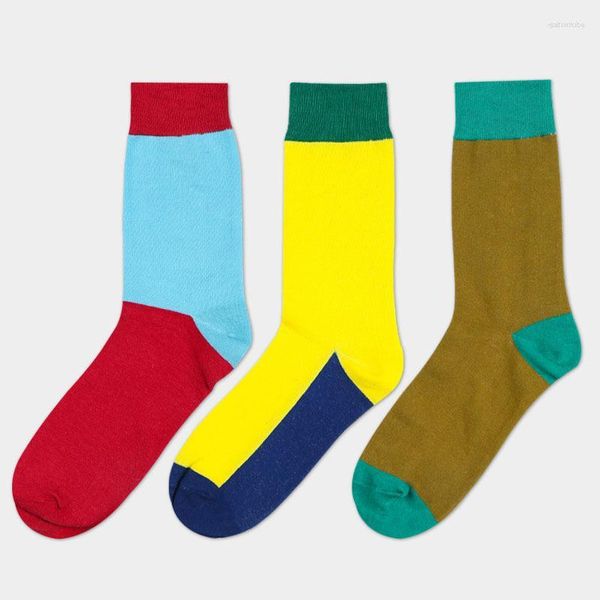 Erkek çorap erkek tarzı renkli erkekler düz renkli pamuk mürettebat mutlu çorap gündelik harajuku tasarımcısı marka iş elbisesi yenilik sox