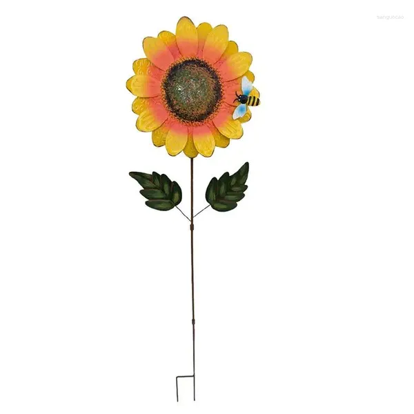 Decorazioni da giardino Pali di girasole per esterni Lampada da giardino impermeabile a LED ad energia solare Lampada da giardino impermeabile per percorso decorativo