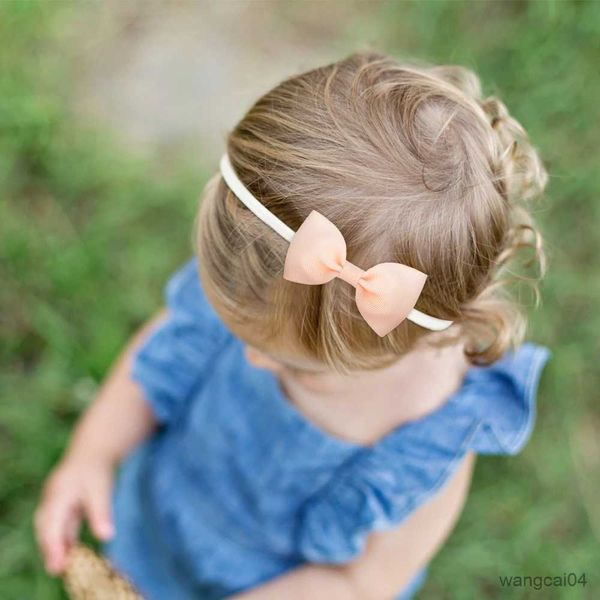 Chapeaux Accessoires cheveux Solide coloré nouveau-né bébé chapeaux bandes de cheveux élastiques pour enfants mignon bandeau nœud papillon infantile filles accessoires R231025
