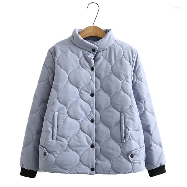 Damengrabenmäntel 2023 Damen Herbst Winter Wadded Jacken für Frauen Große lose Langarmtasche Knopf Gelb Weiblich XL-4XL