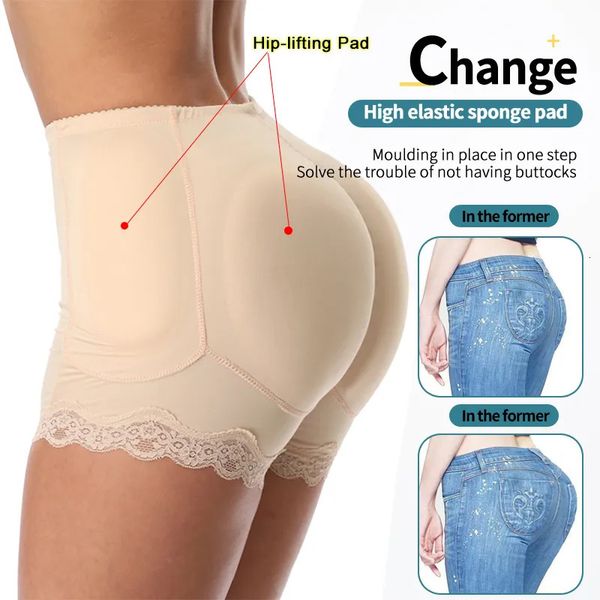 Taillen-Bauch-Shaper-Körper-Frauen-Shapewear-Fälschungs-Po-Lifter-Höschen Sanduhr-Kontrolle Gepolsterter Booty-Enhancer Kurze Dessous-Hüfte 231024