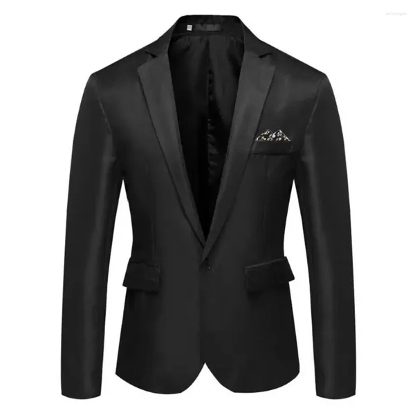 Ternos masculinos terno casaco formal negócios único botão cardigan fino ajuste manga longa cor sólida noivo padrinho jaqueta de casamento