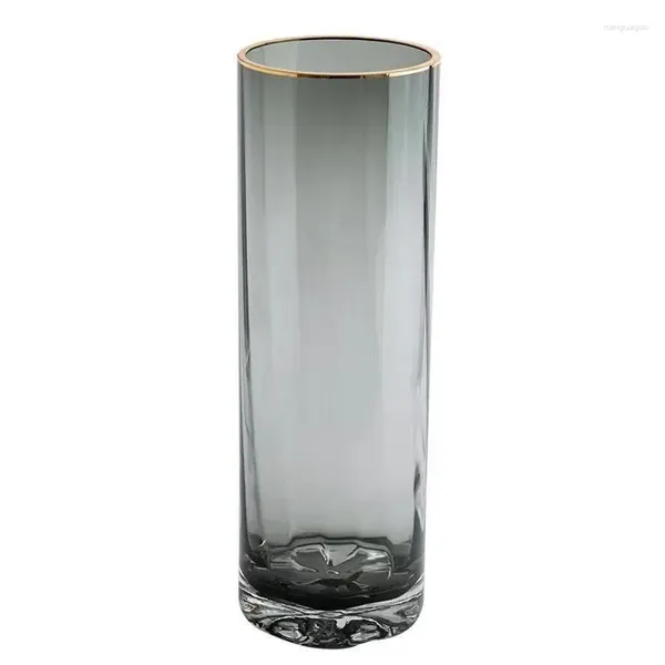 Vasen, einfache transparente Vase, leichtes, luxuriöses, gerades Glas, Wasser, nährende, reichhaltige Bambus-Blumendekoration