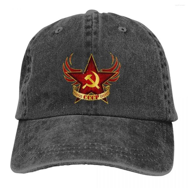 Cappellini da baseball Cappelli da papà in colore puro Cappello da donna dell'esercito CCCP Visiera parasole Baseball URSS Unione delle Repubbliche socialiste sovietiche Berretto con visiera