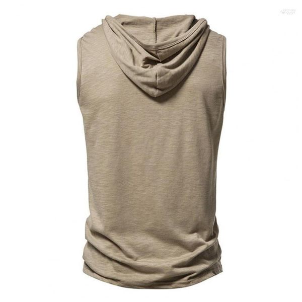 Men's Tank Tops Men's Hoodie Vest Slim Fit 3D Cutting Sweat Absorbing Men Workout Gym Top Sports Sportwear