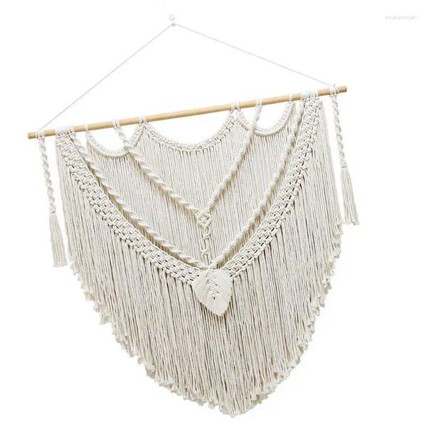 Tapeçarias Boho Tapeçaria Macrame Wall Decor Art Woven 39.37x39.37inch Ornament Home