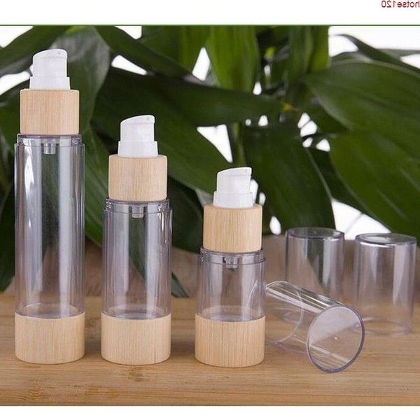 Bambù ecologico 20ml 30ml 50ml 120ml Bottiglie vuote per pompa a vuoto airless per trucco Crema Siero Lozione Cura della pelle 10 pezzi / lotto Hxumb