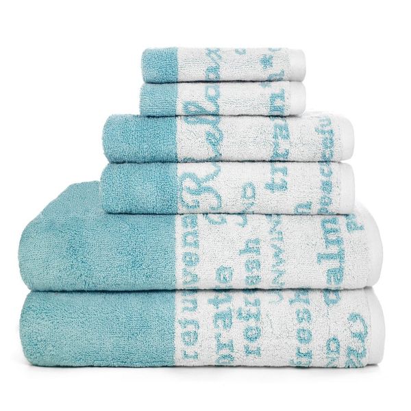 Dekoratives 6-teiliges Badetuch-Set von American Resort Spa in Agean Blue