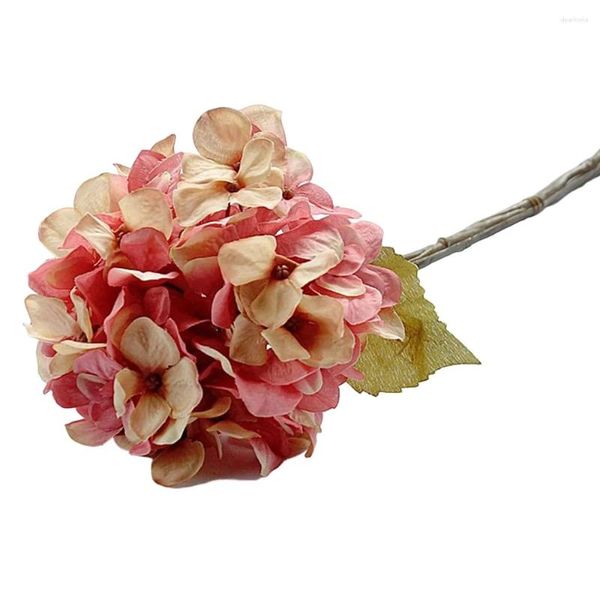 Fiori decorativi Retro Autunno Ortensia Bouquet Artificiale Matrimonio fai da te Stanza floreale Decorazione domestica Disposizione Forniture per feste Puntelli Po