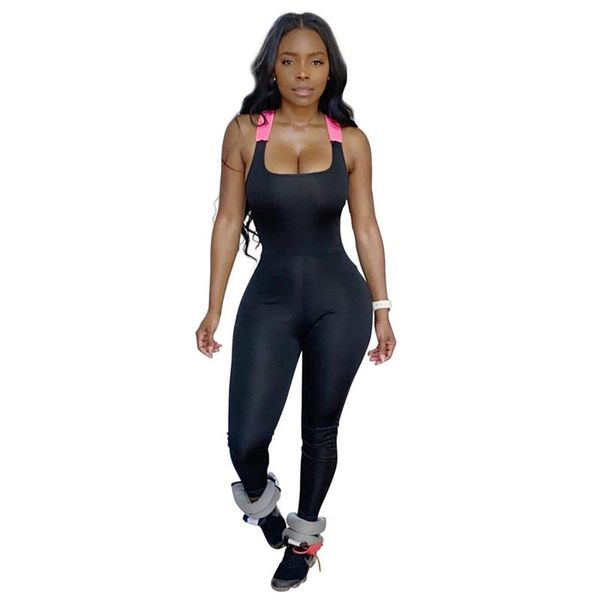 Frauen Overall-spielanzug Sexy Aushöhlen Open Back Bandage Overall Frauen Catsuit Ärmel Push-Up Fitness Workout Romp316Z