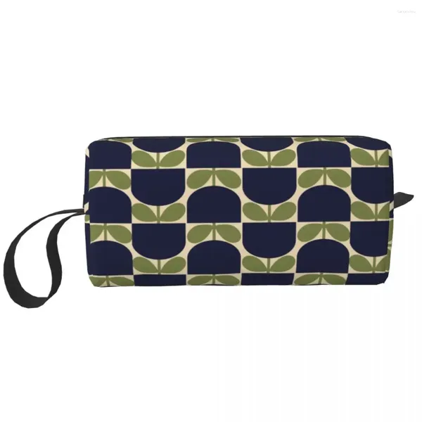 Kosmetiktaschen Print Block Flower Orla Kiely Kulturbeutel für Frauen Make-up Organizer Damen Beauty Aufbewahrung Dopp Kit Case Box Geschenk