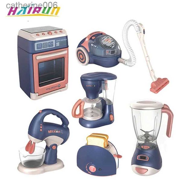 Cozinhas jogar comida crianças máquina de café conjunto de brinquedos de cozinha simulação máquina de lavar aspirador de pó fingir jogar móveis infantis brinquedosL231026