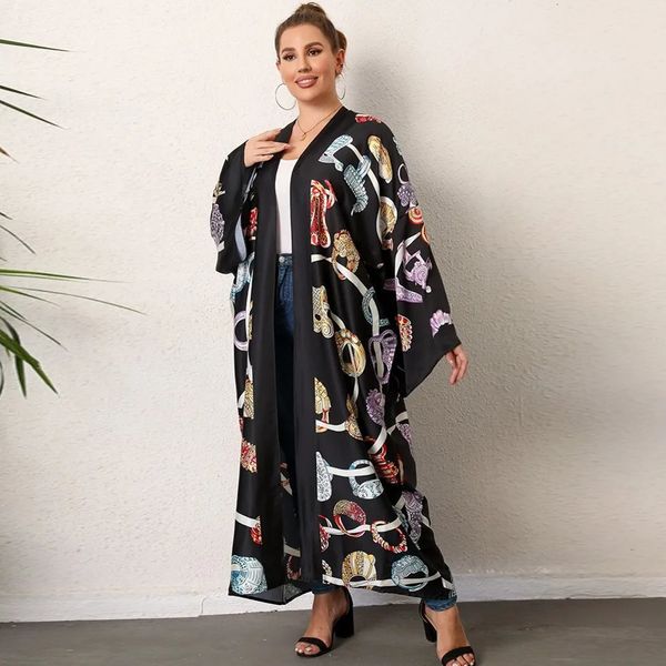 Mulheres Malhas Tees Plus Size Mulheres Roupas Cover Ups Blusas Imprimir Manga Longa Cardigan Kimonos Camisa Solta Praia Cover Up Boho Dress Party Kaftan 231025