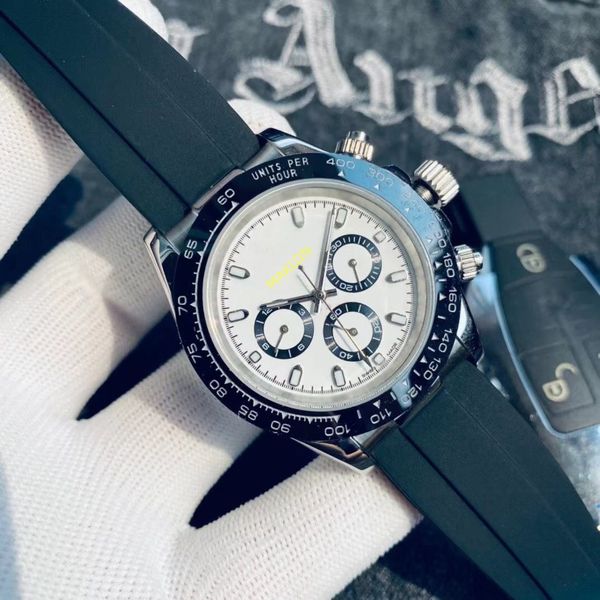 classic diamond watch mens watch automatic mens luxury watch Sapphire Stopwatch watches high quality men automatic watch Rubber black Strap Wristwatches