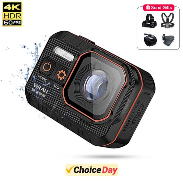 Telecamere resistenti alle intemperie CERASTES Action Camera 4K60FPS con telecomando WiFi Schermo HD da 20