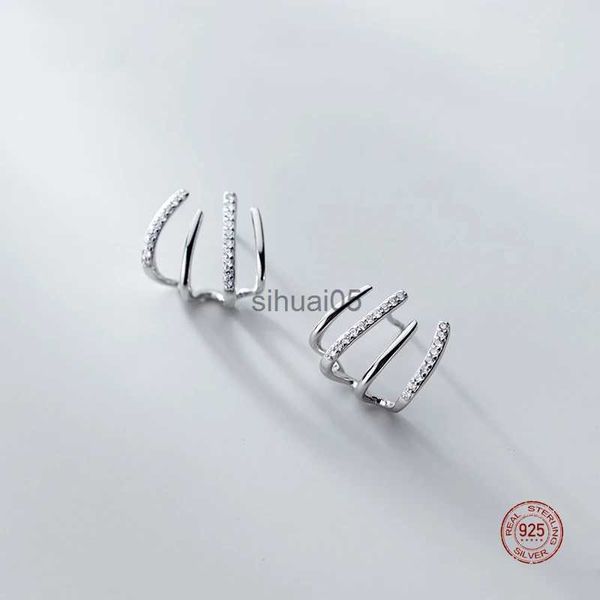 Stud LKO Echt 925 Sterling Silber Luxus Kreative Kristall Klaue Form Ohrringe Für Frauen Mode Schmuck Haken Mädchen Ohr Studs YQ231026