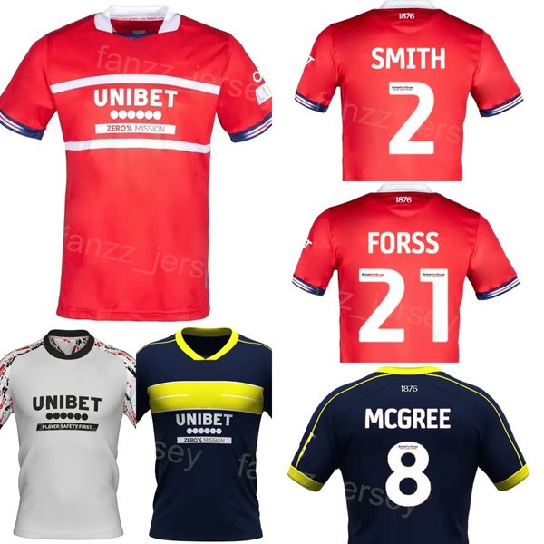 Club Team 2023-24 Middlesbrough 2 JONES Maglia da calcio 21 FORSS 18 WATMORE 25 CROOKS 3 GILES 26 LENIHAN 16 Howson 27 BOLA MCGREE AKPOM Maglia da calcio Kit Rosso Navy Bianco